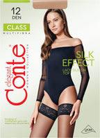 Stockings Conte Class with Silicone Lace Top 12 Den