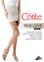 Fantasy Tights Conte True Love with Tattoo Style Print