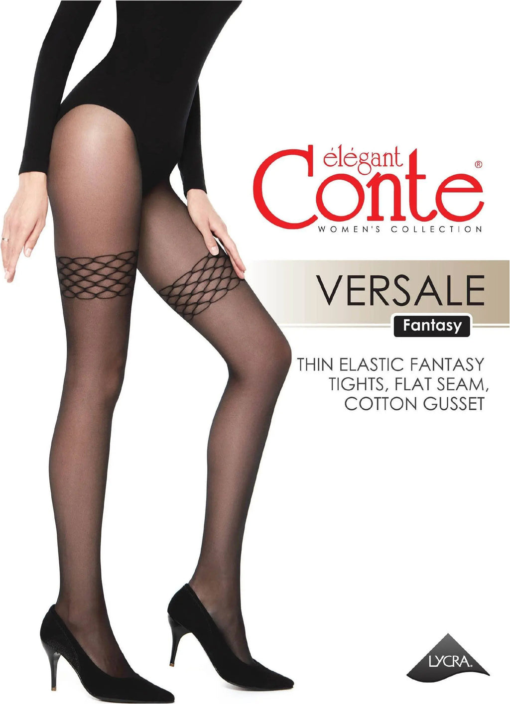 Fantasy Tights Conte Versale with Openwork Stockings Imitation