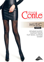 Fantasy Tights Conte Music with Diagonal Stripes