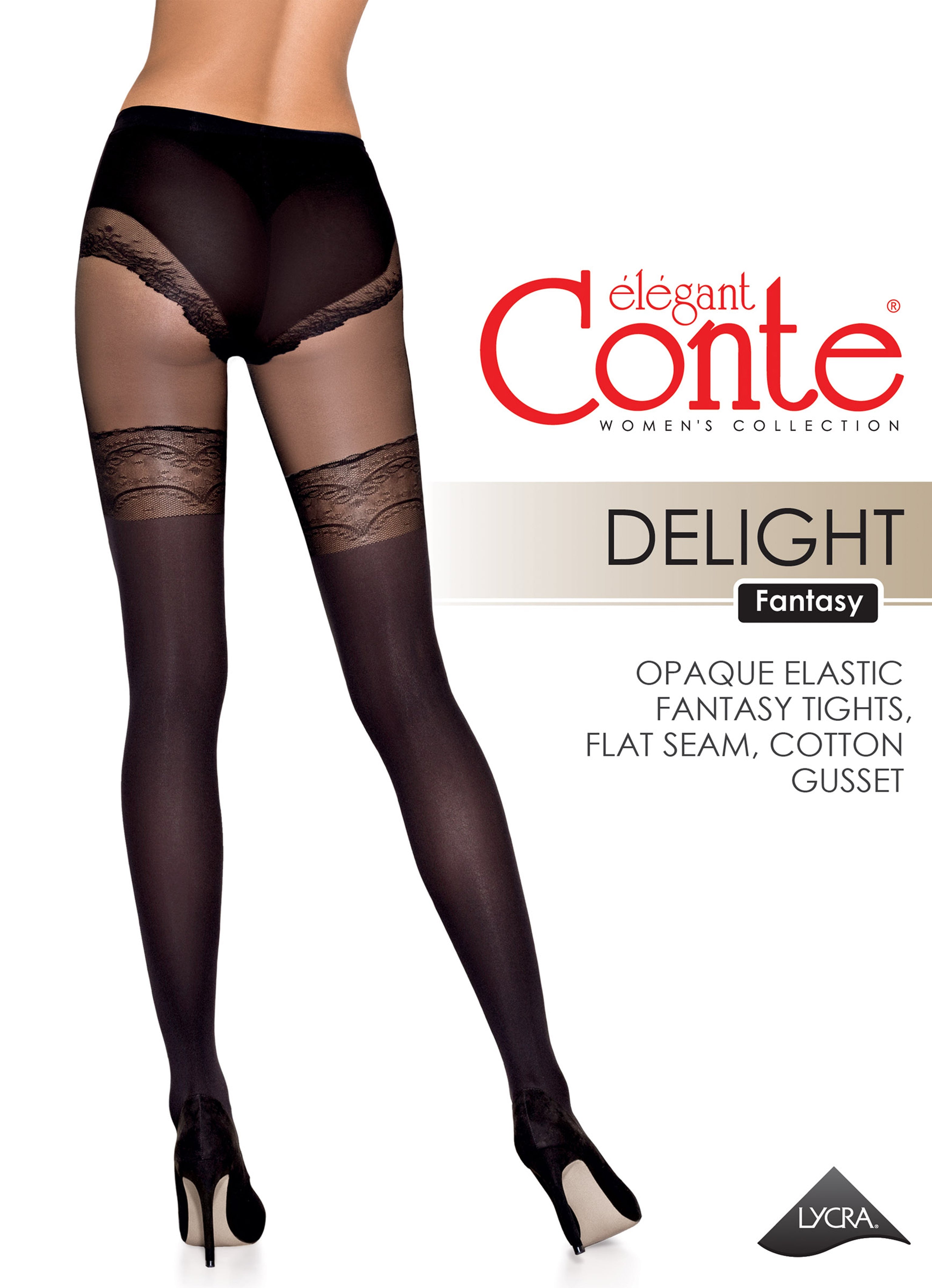 Fantasy Tights Conte Delight with Lace Panties Stockings Imitation