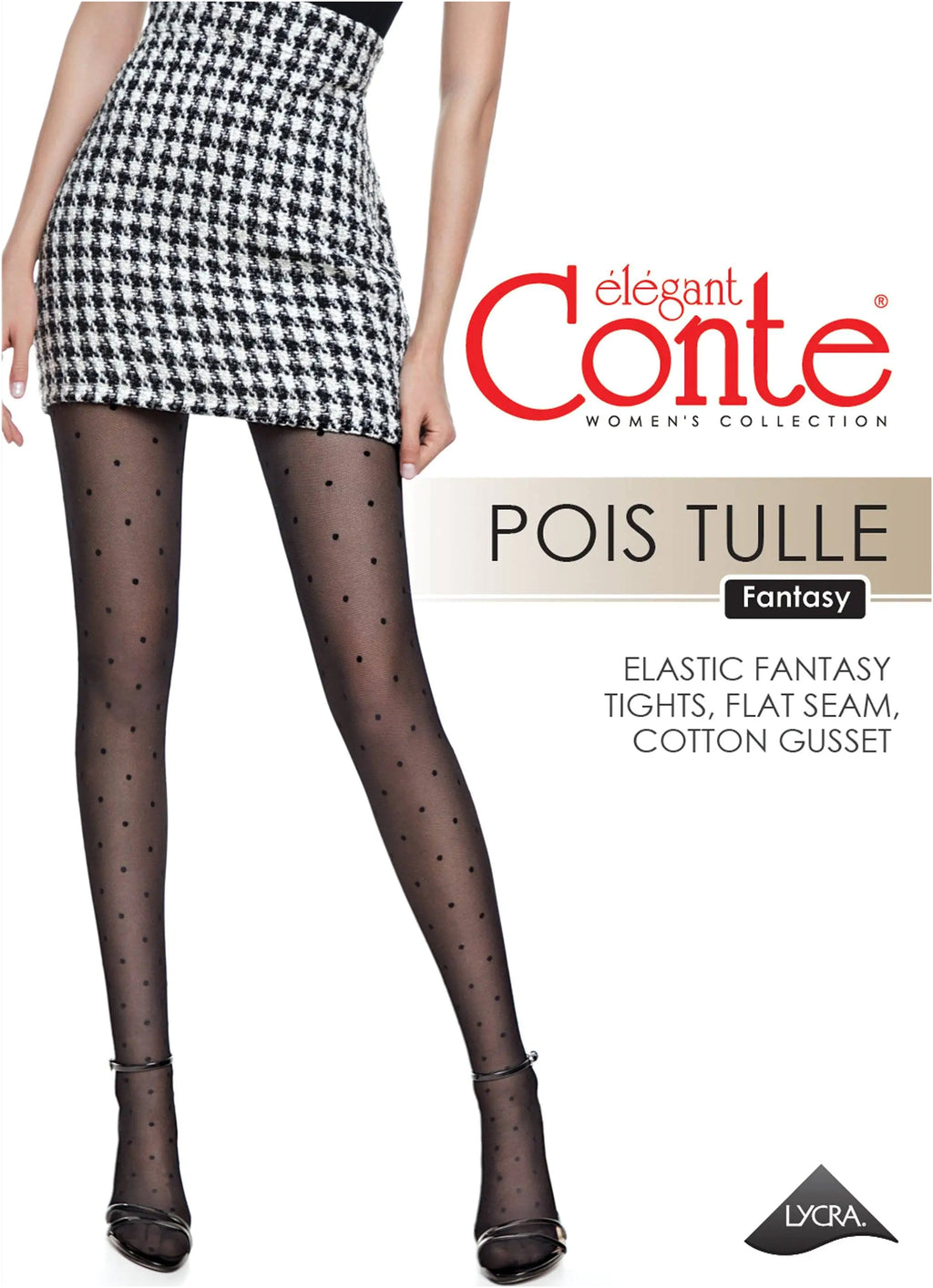 Fantasy Tights Conte Pois Tulle Polka Dots with Fine Mesh Effect