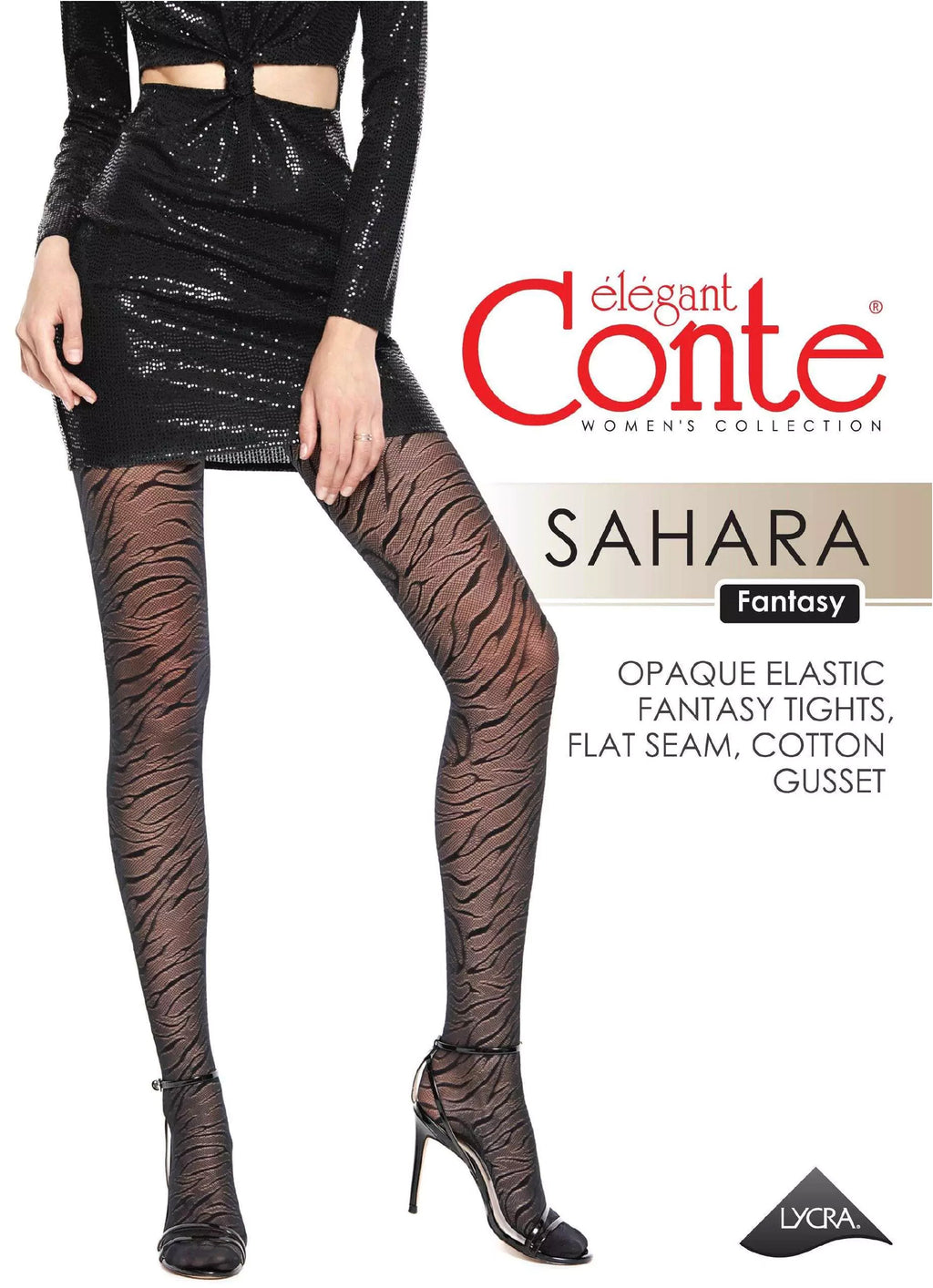 Conte Sahara Fantasy Tights | Animalistic Lace Interlacing