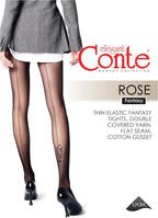 Conte Fantasy Tights Rose | Seam Imitation and Pattern