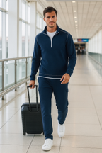 Buki Cinqo Travel Half Zip Navy/White | 2-Pack