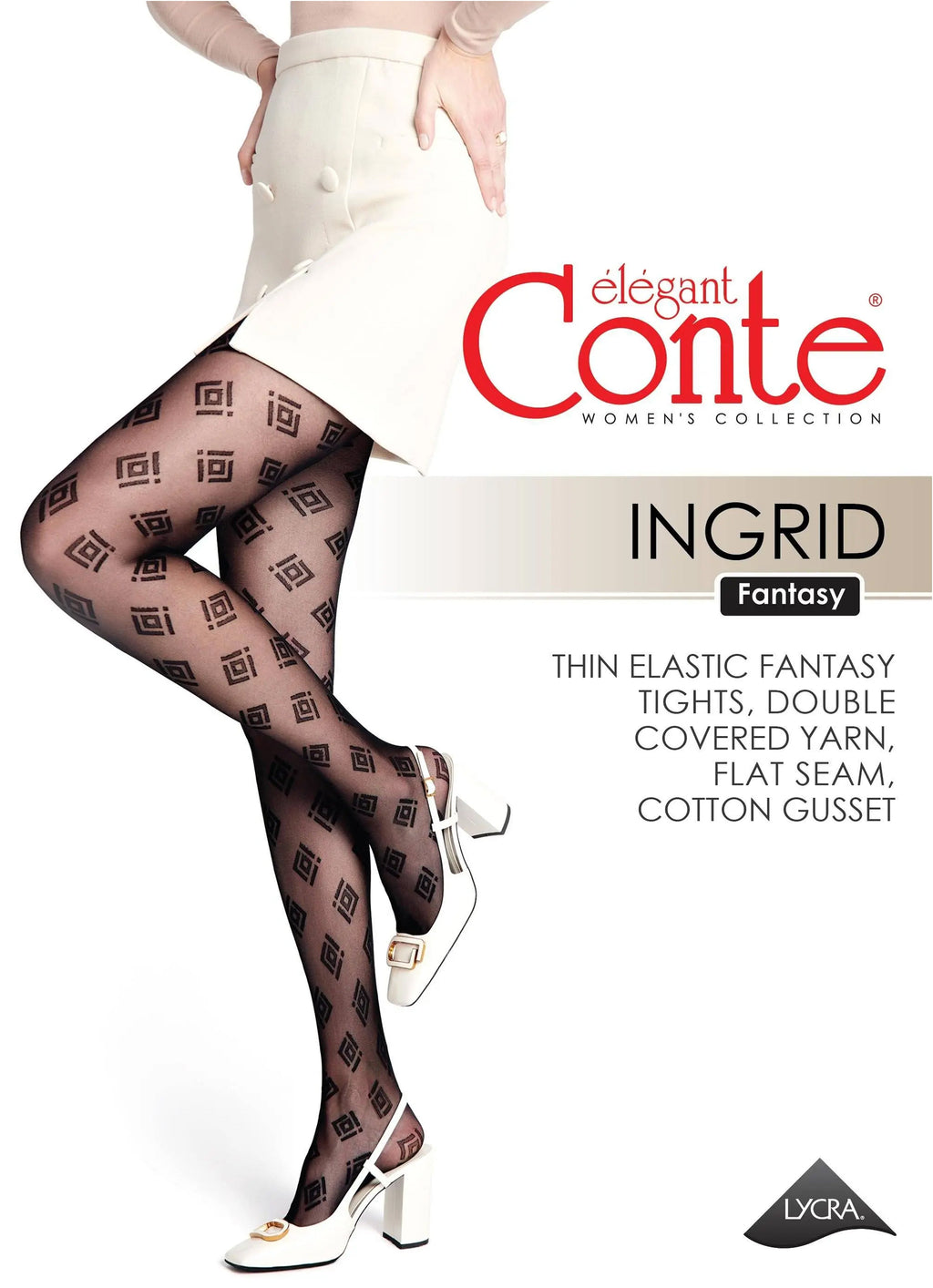 Fantasy Tights Conte Ingrid with Geometric Pattern