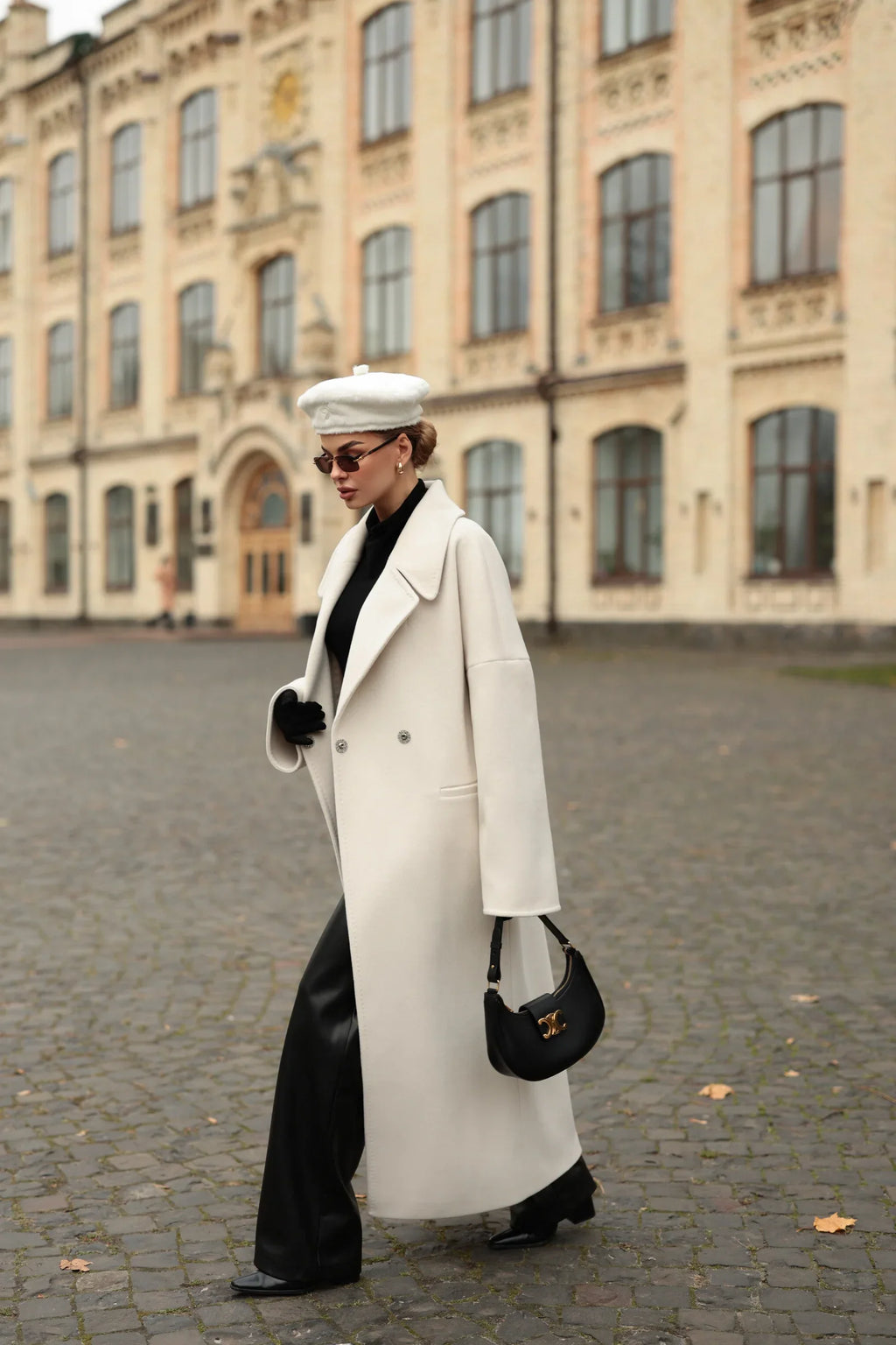Eliza Classic Wool Blend Overcoat Ivory