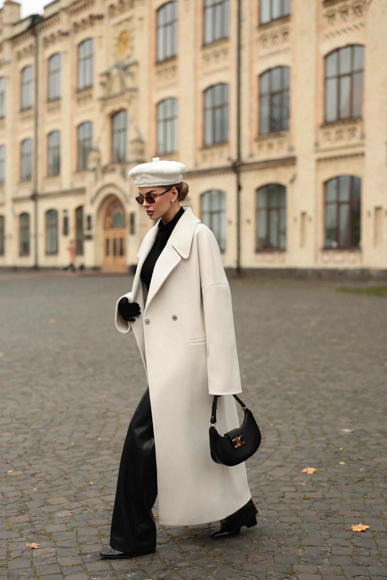 Eliza Classic Wool Blend Overcoat Ivory