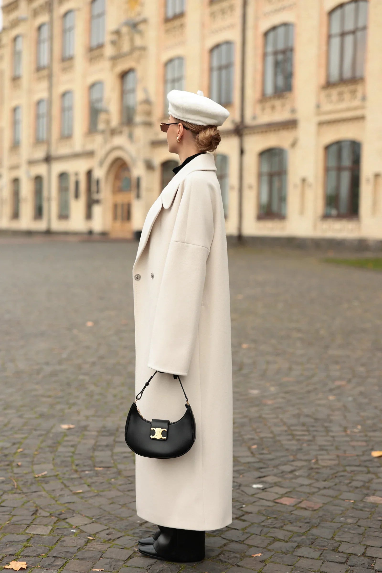 Eliza Classic Wool Blend Overcoat Ivory