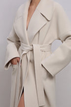Eliza Classic Wool Blend Overcoat Ivory