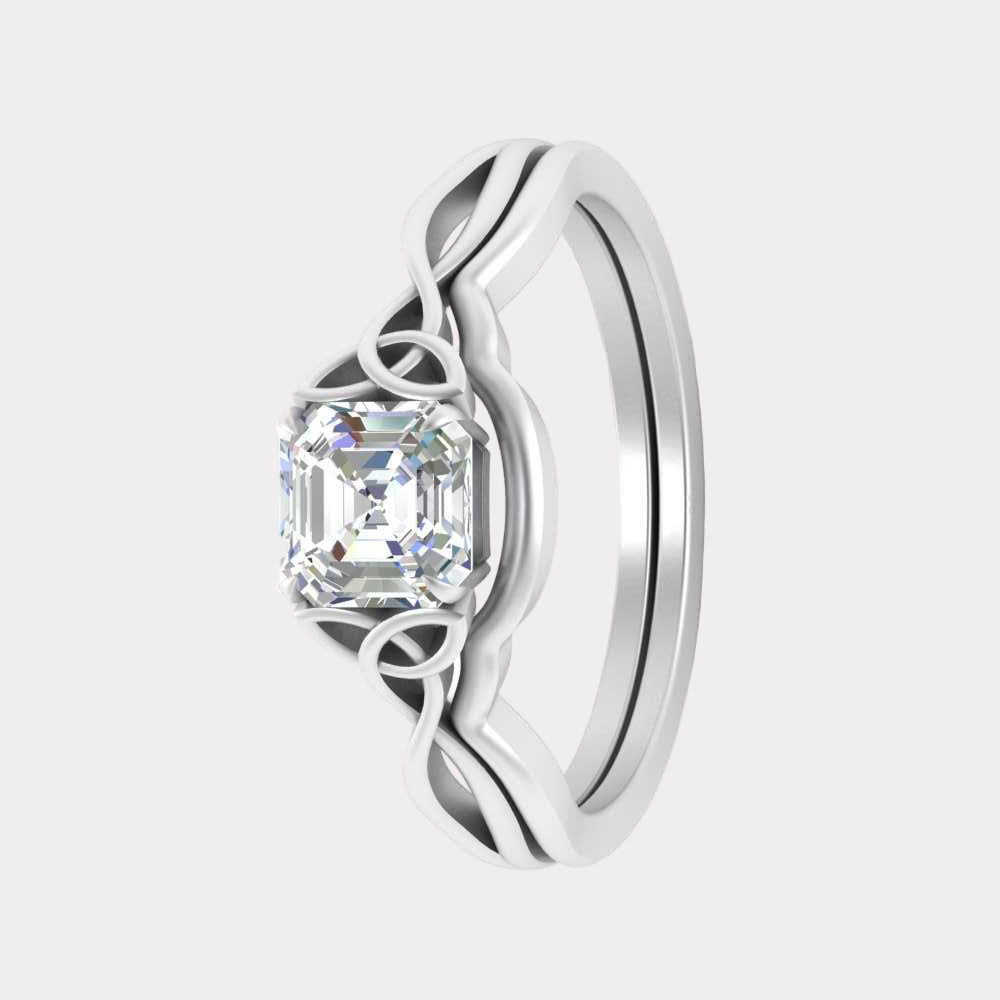 Infinity Celtic Solitaire Wedding Set