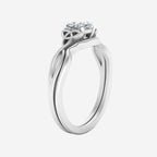 Cushion Cut Infinity Celtic Solitaire Wedding Set