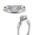 Cushion Cut Infinity Celtic Solitaire Wedding Set