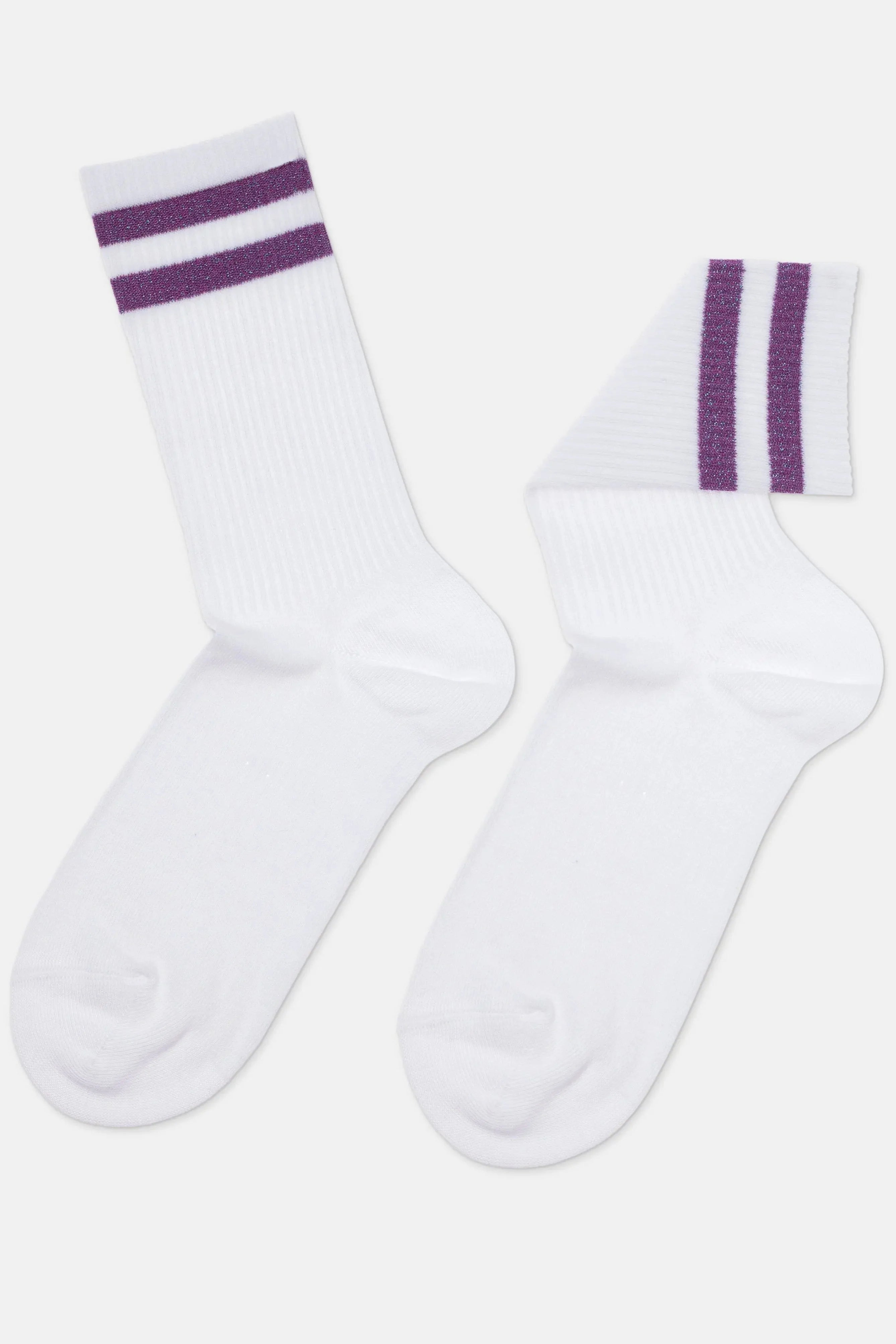 Conte Cotton Long Socks Active 157 | Lurex Stripes