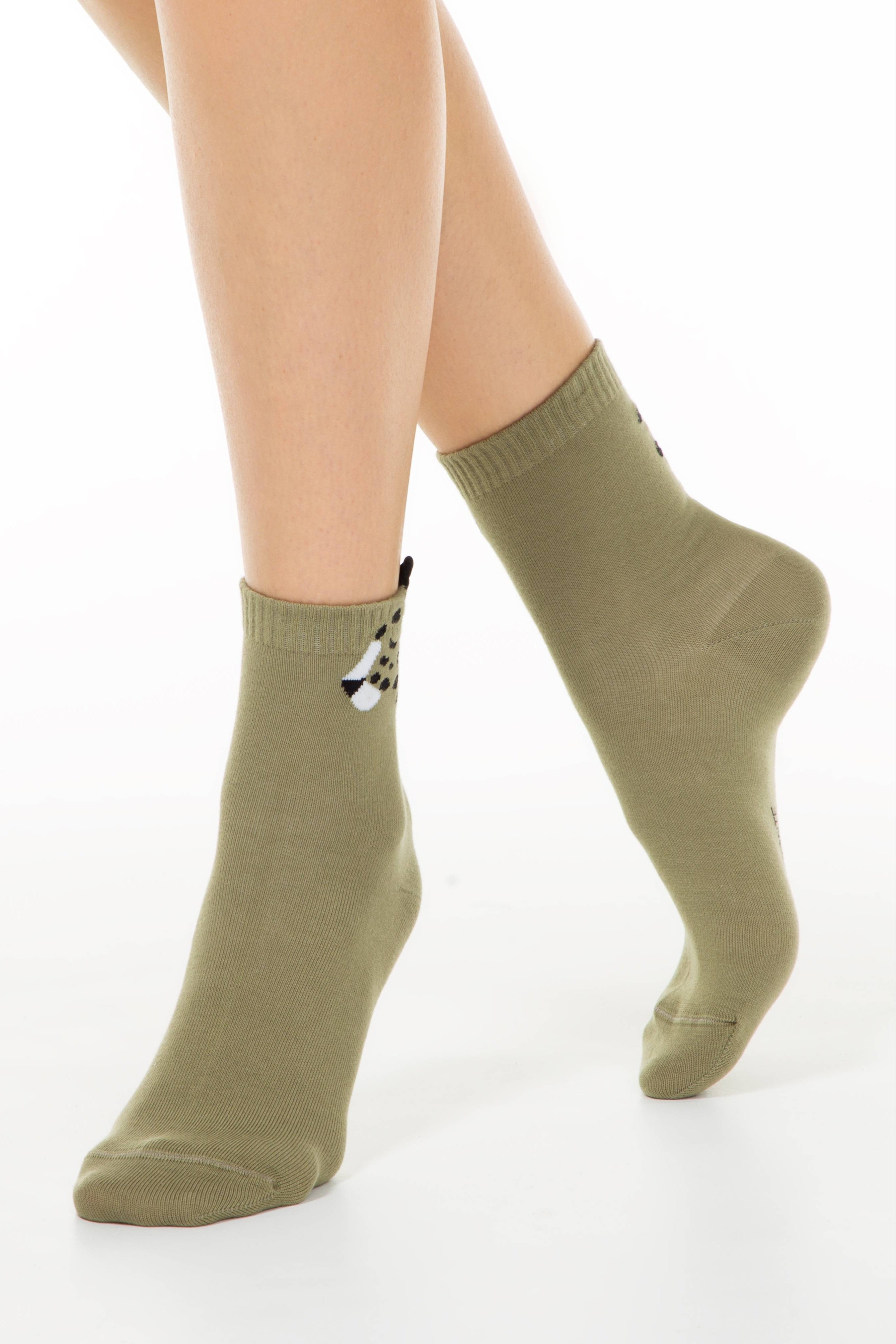 Cotton Socks Conte Classic Picot "Leopard" Khaki 249