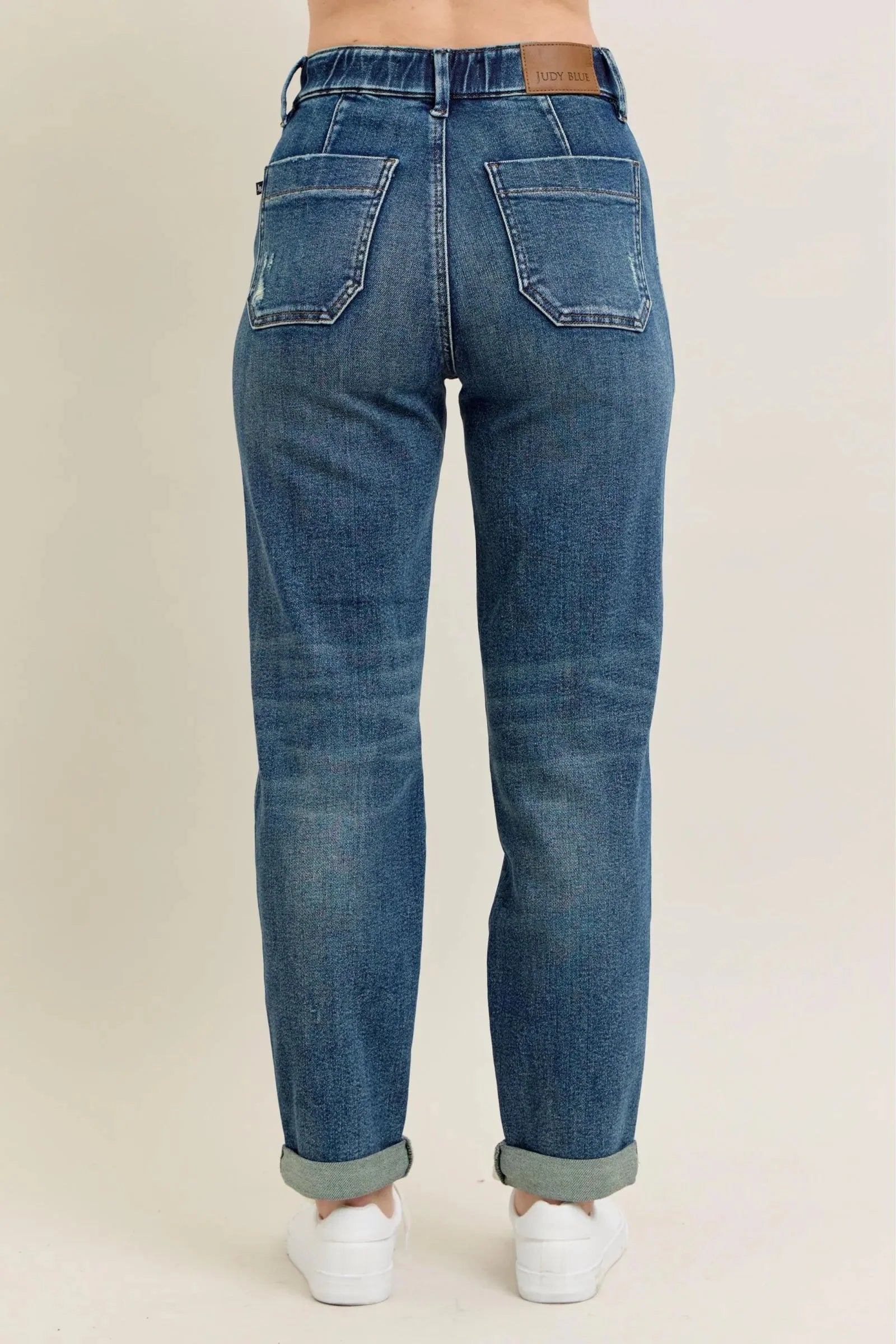 Judy Blue High Waist Vintage Wash Jeans with Drawstring