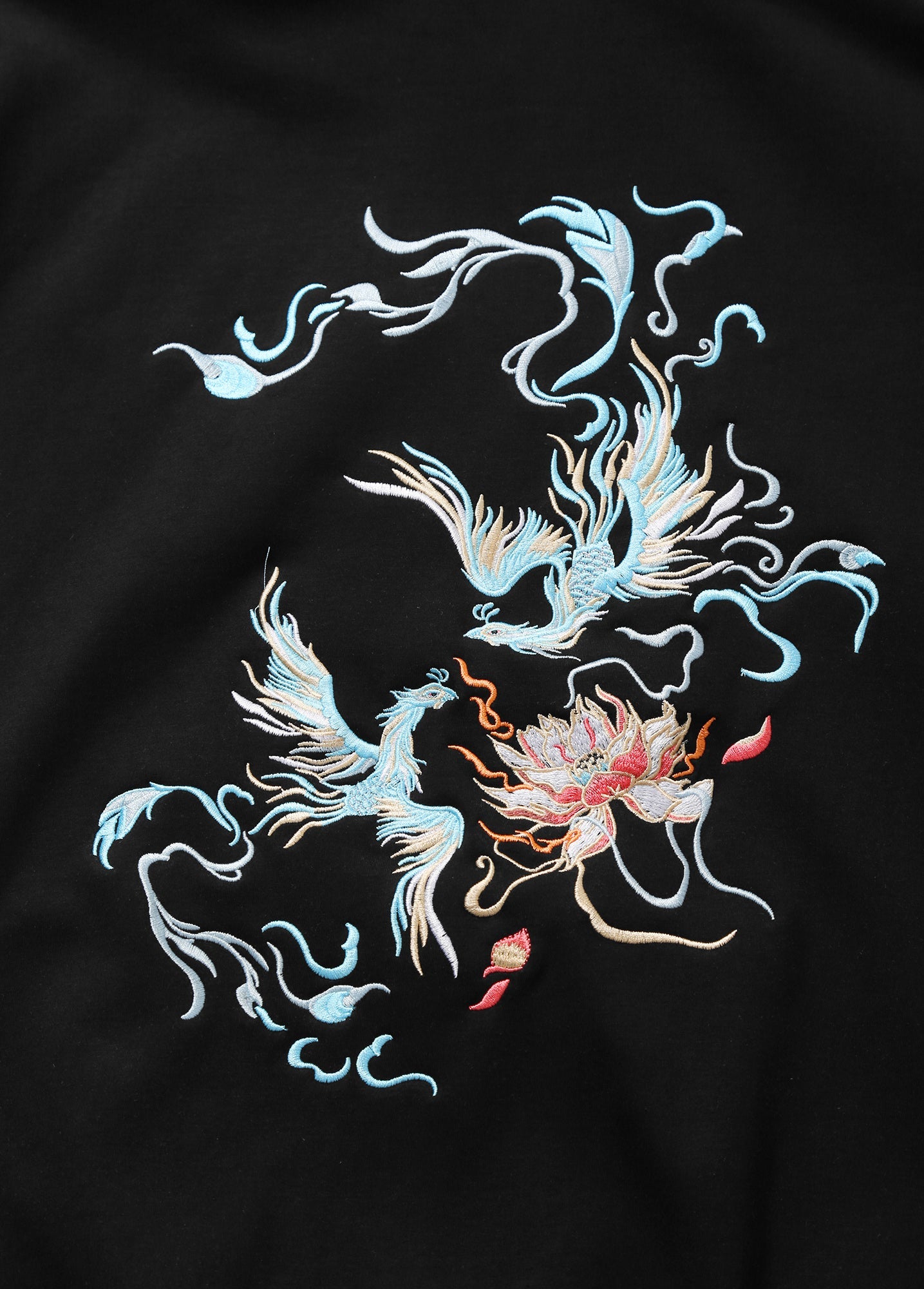 Blue Phoenix Embroidery Hoodie | KH9010