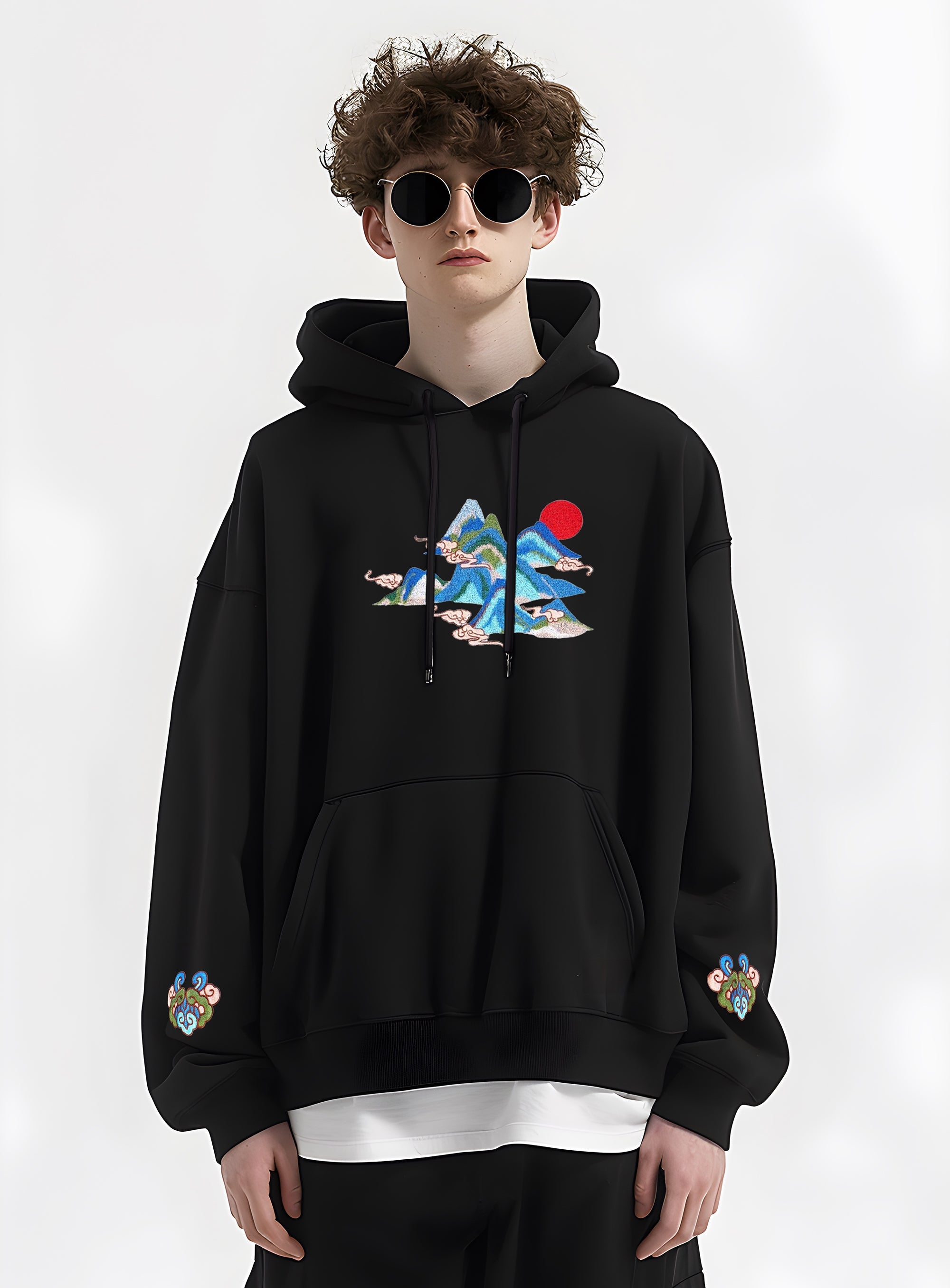 Mountains Embroidery Hoodie | KH9232