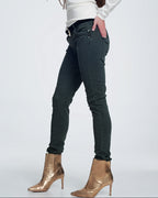 Khaki Jeans with Button Closure
