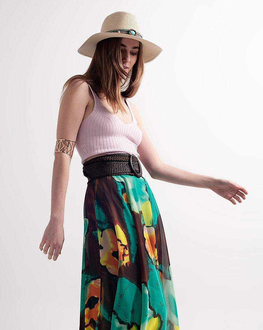 Knitted Crop Top Co Ord in Pink