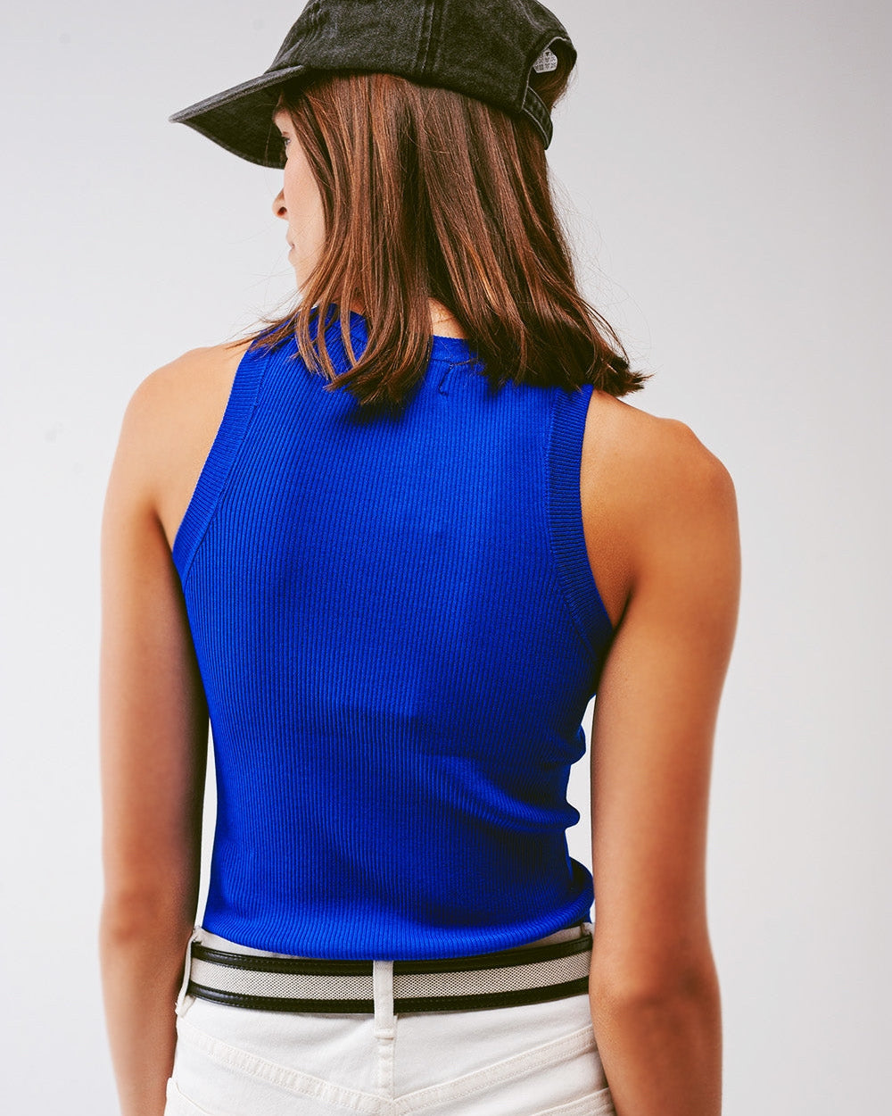 Knitted Tank Top in Blue