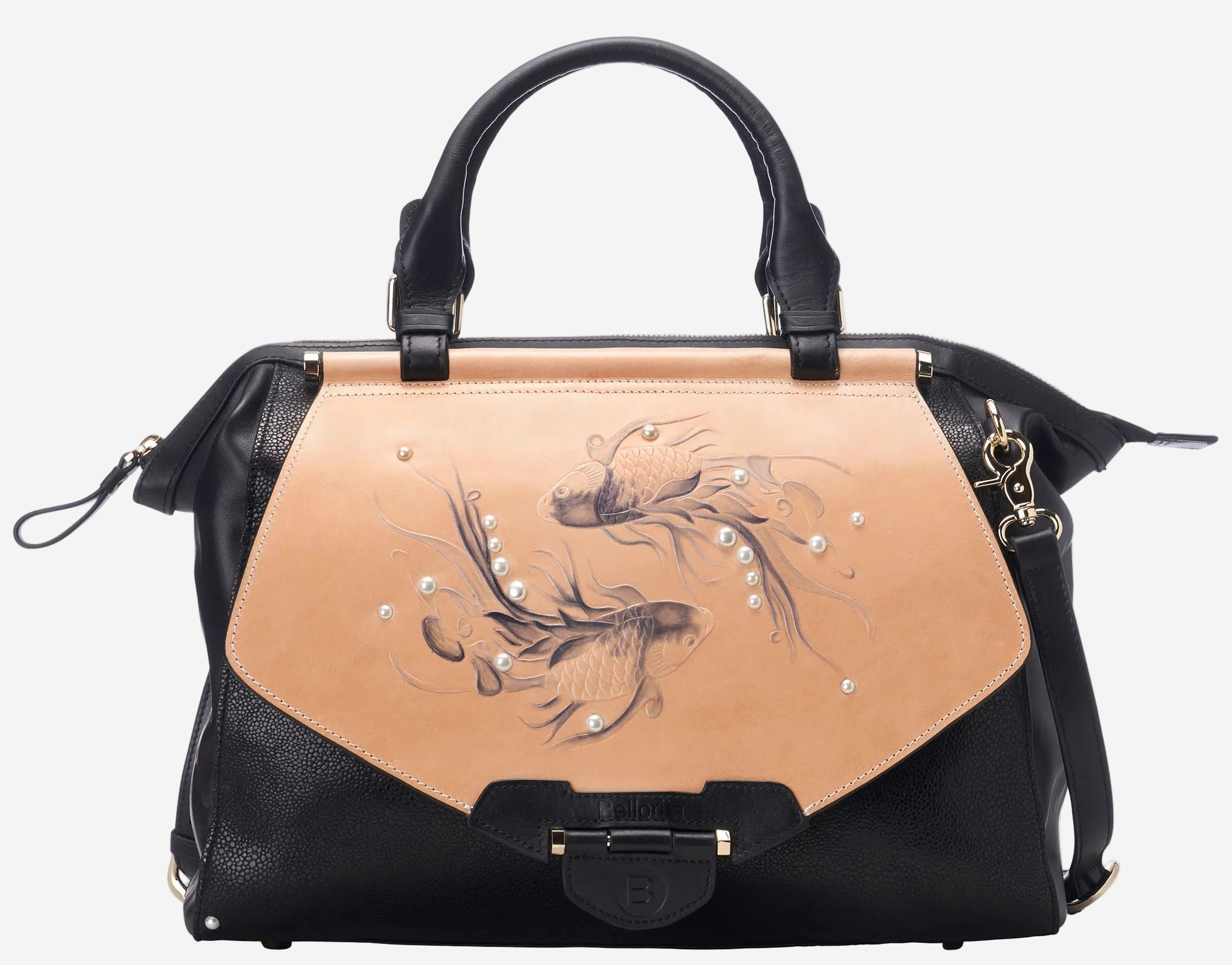 Bellorita Koi Large Black Satchel
