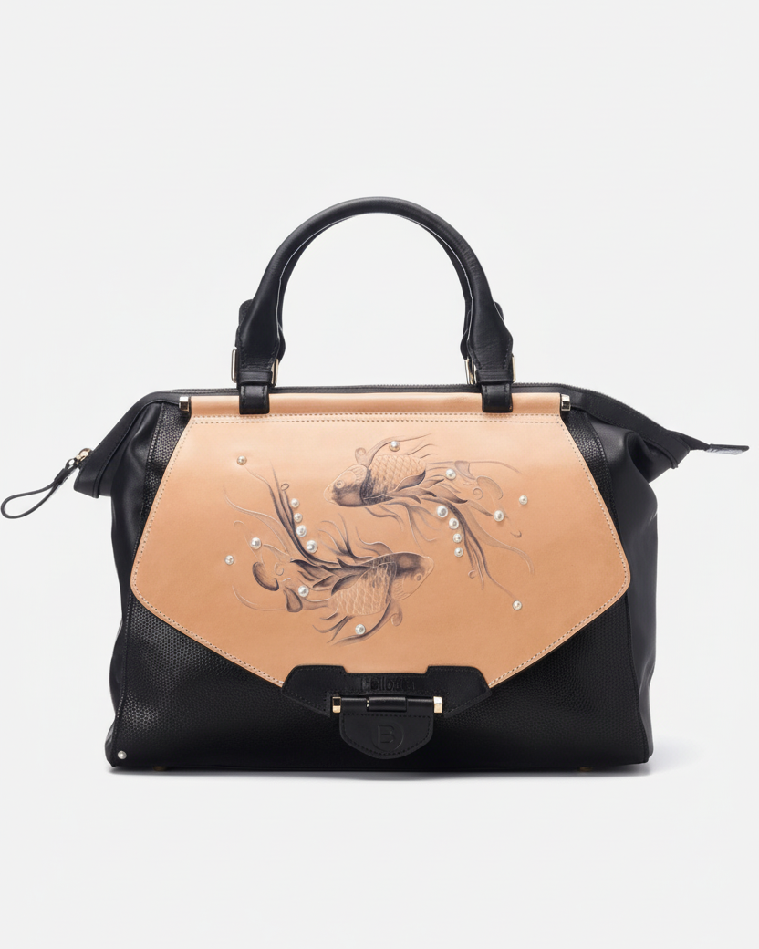 Bellorita Koi Large Black Satchel