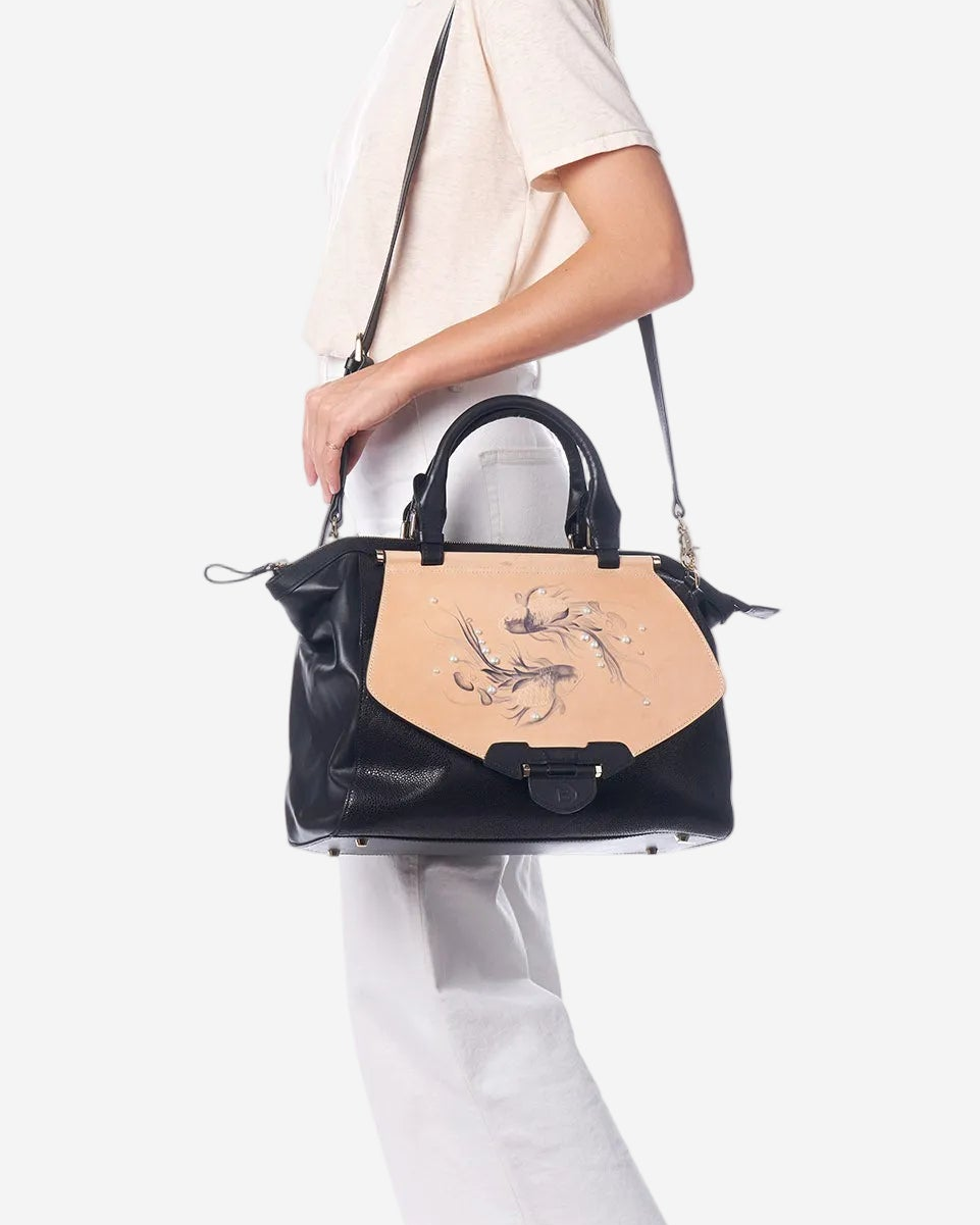 Bellorita Koi Large Black Satchel