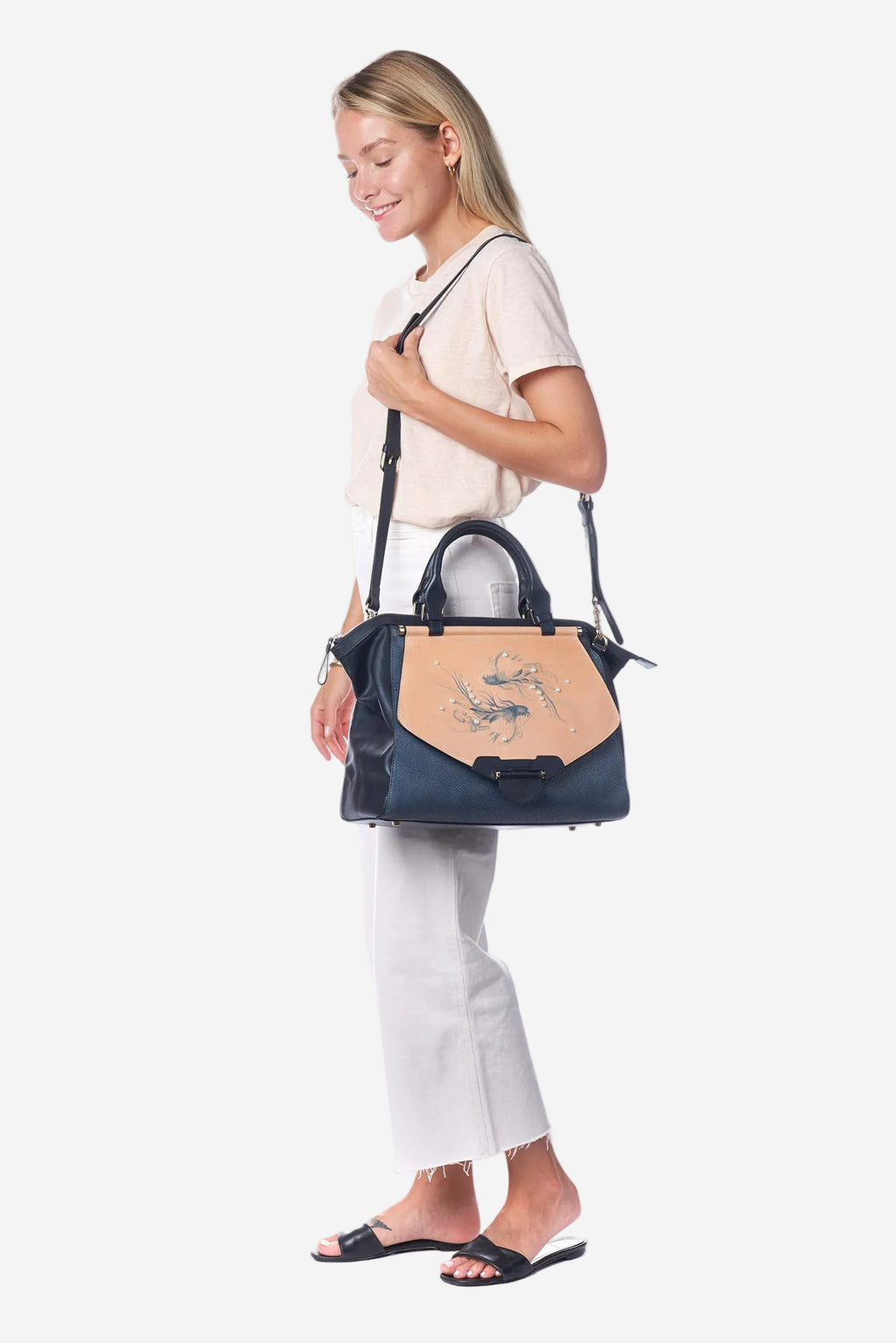 Bellorita Koi Large Blue Satchel