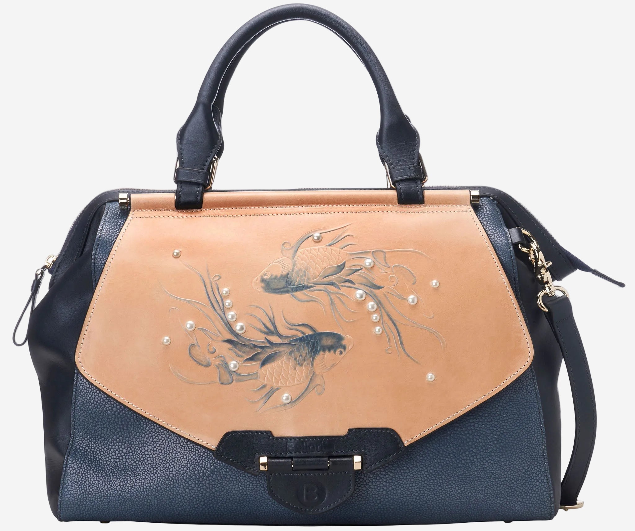 Bellorita Koi Large Blue Satchel