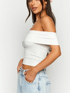 Kristy Tube Top Sexy T-Shirt Off-Shoulder
