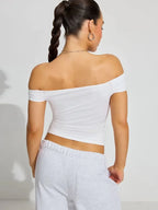 Kristy Tube Top Sexy T-Shirt Off-Shoulder