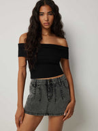 Kristy Tube Top Sexy T-Shirt Off-Shoulder