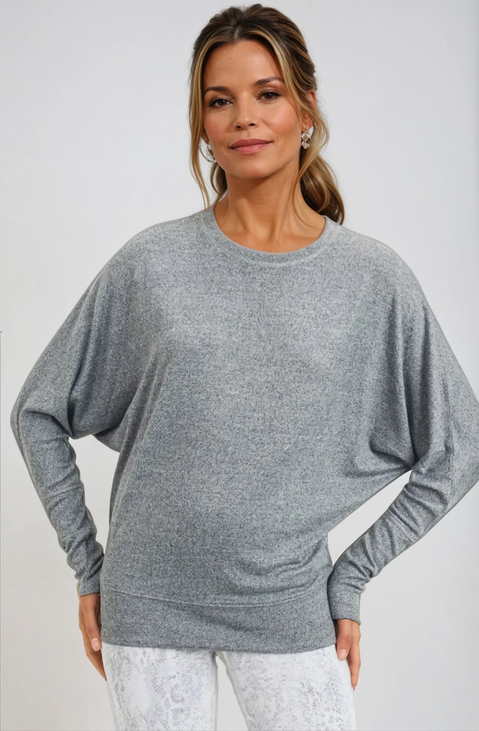 Ethereal Flow Dolman Top Gray
