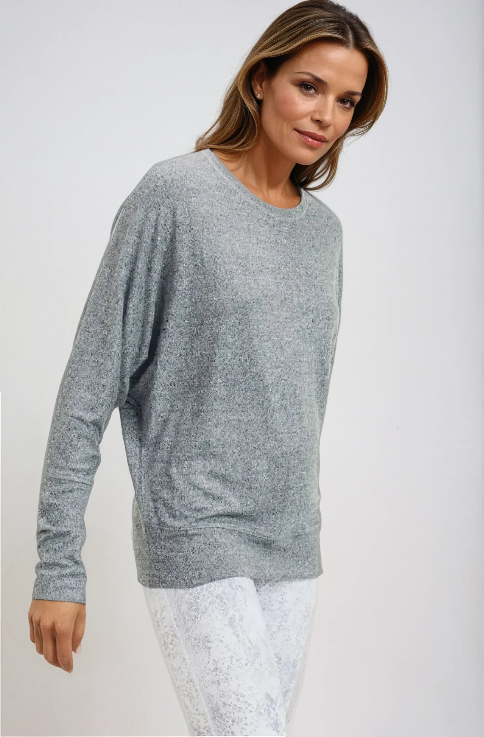Ethereal Flow Dolman Top Gray