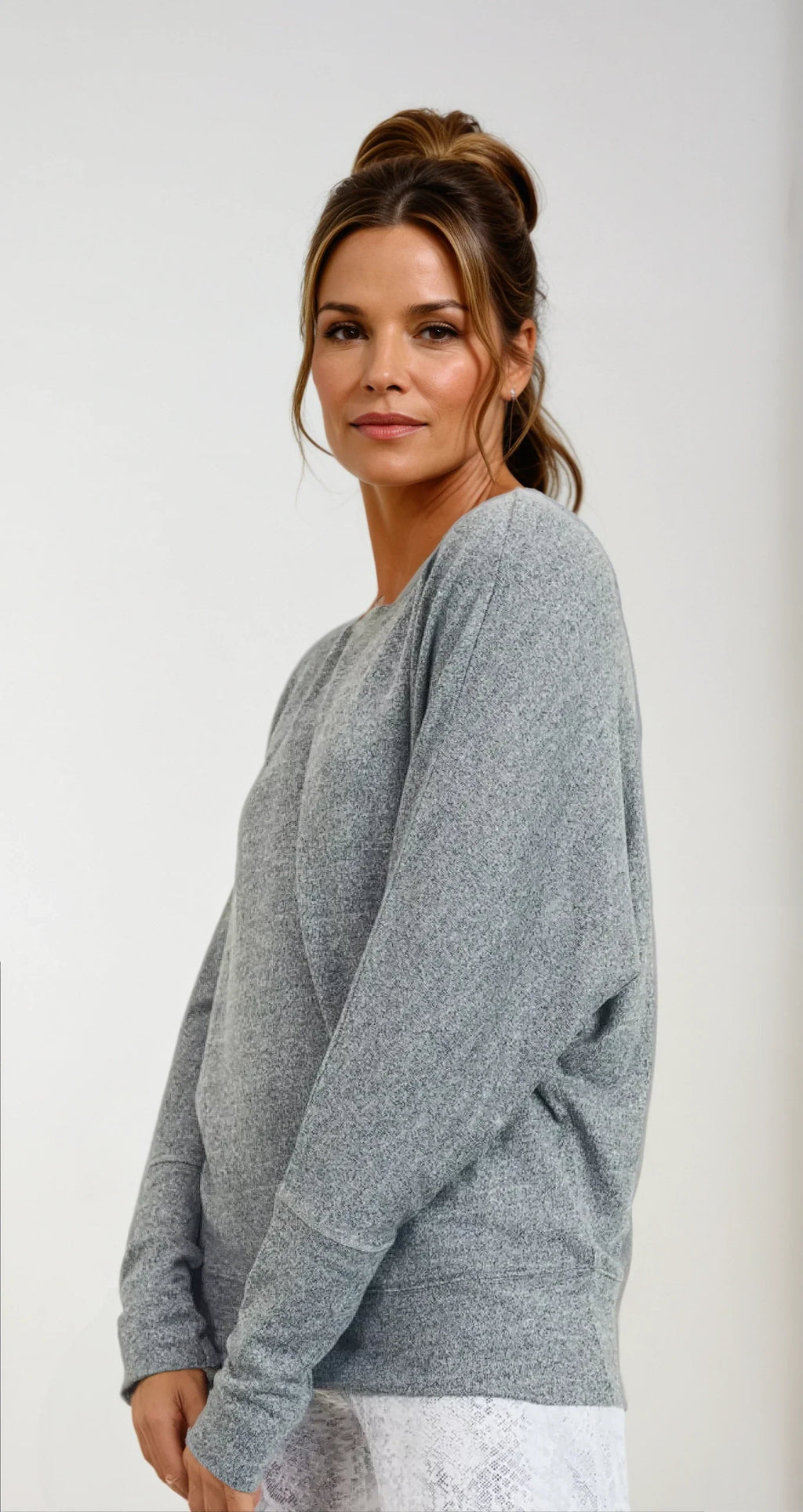 Ethereal Flow Dolman Top Gray
