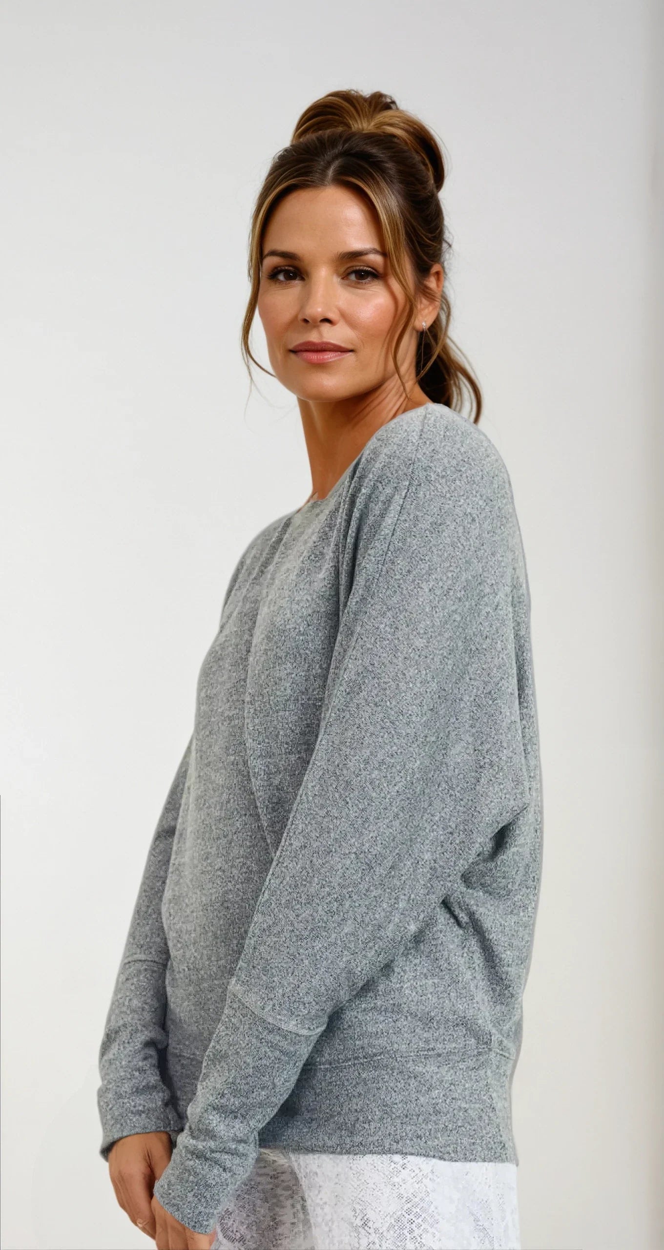 Ethereal Flow Dolman Top Gray