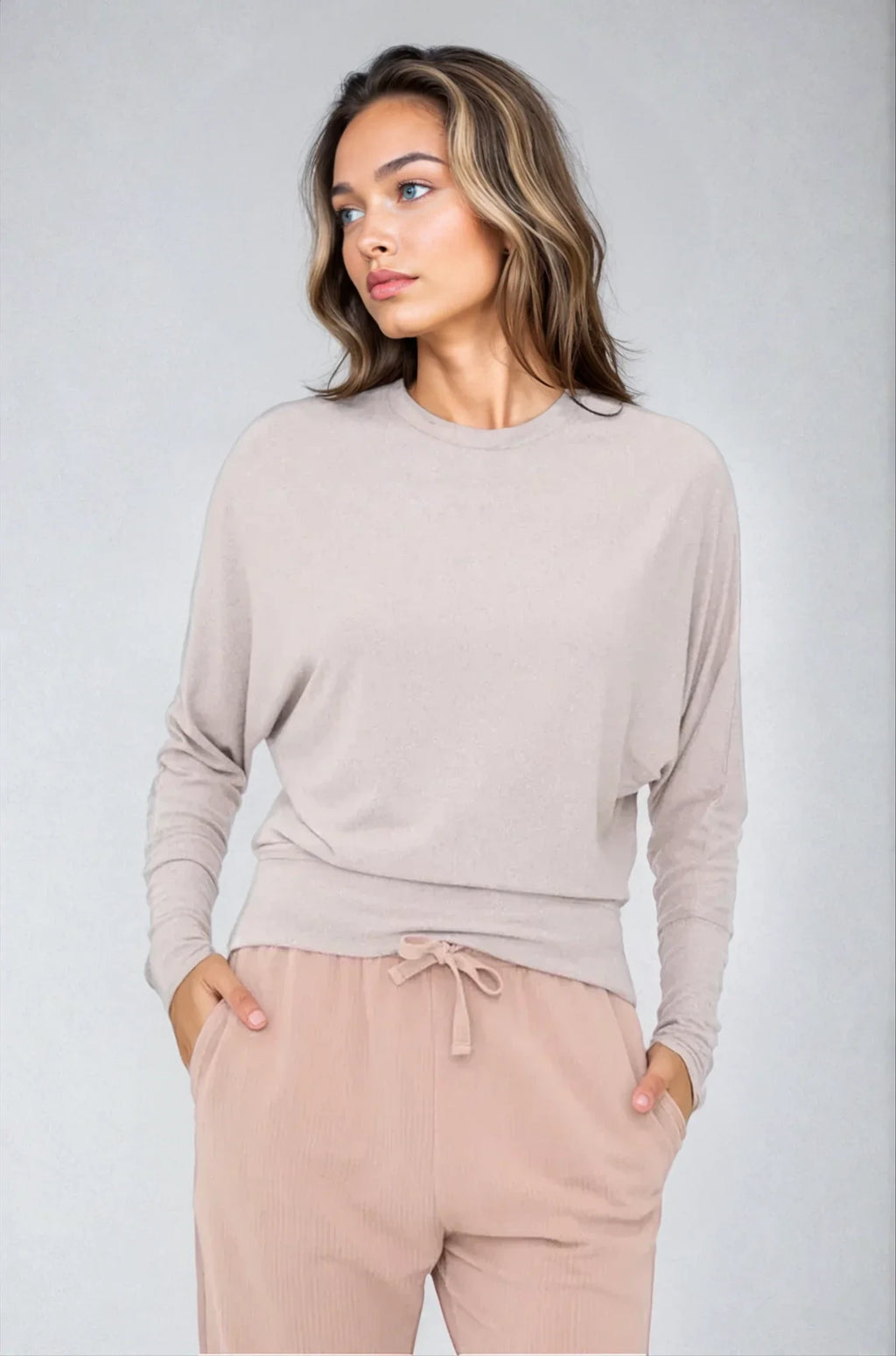Ethereal Flow Dolman Top Mocha