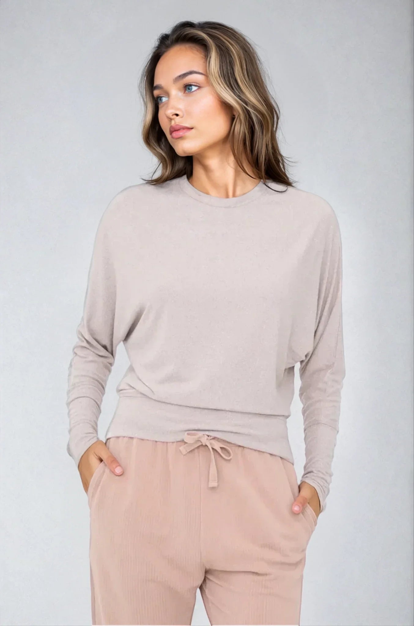 Ethereal Flow Dolman Top Mocha