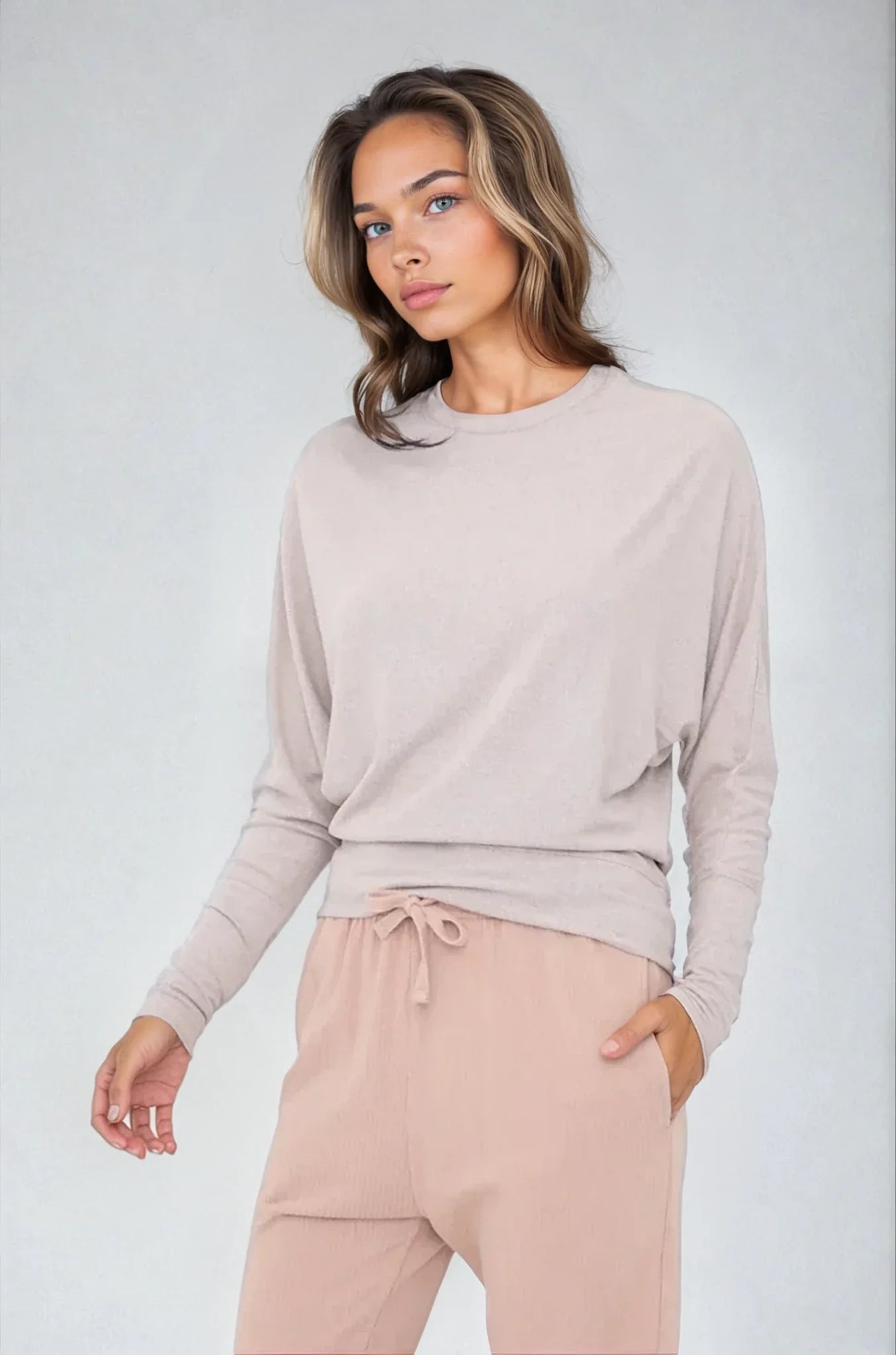 Ethereal Flow Dolman Top Mocha