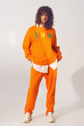 L'Amour Text Sweater in Orange