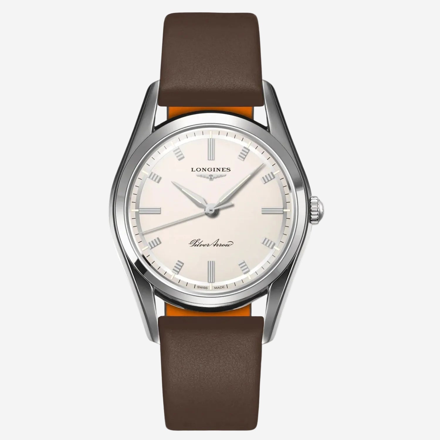 Longines Silver Arrow Automatic Watch | Stainless Steel in Silver + White Dial