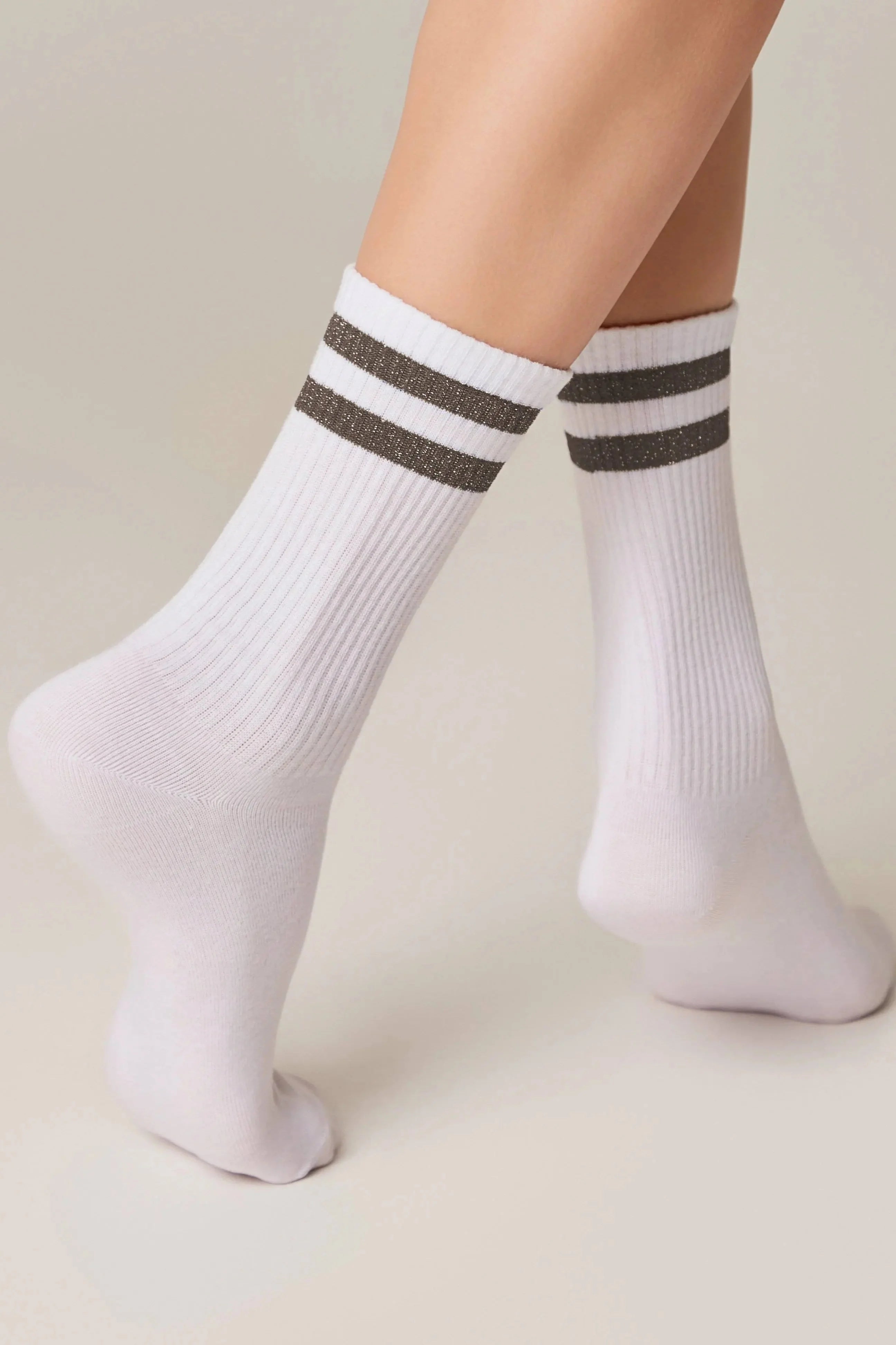 Conte Cotton Long Socks Active 157 | Lurex Stripes