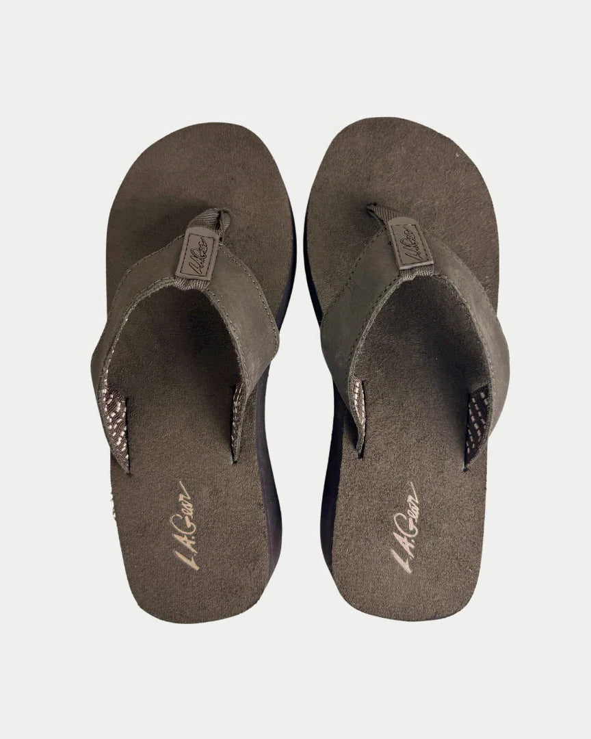 LA Gear Women’s Malibu Flip-Flop | Brown Wedge
