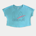 LA Gear Logo Cropped Tee Aqua
