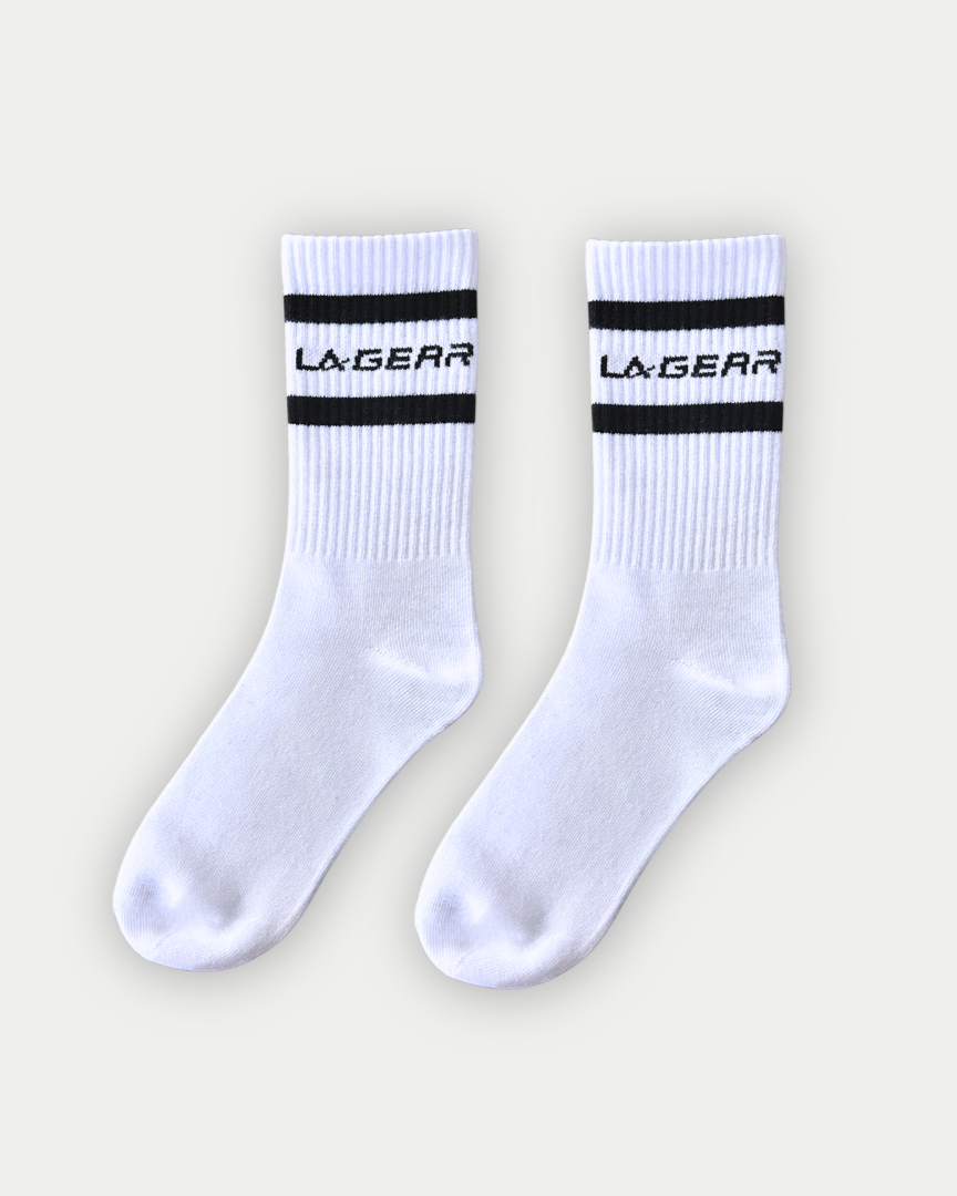LA Gear Classic Athletic Striped Crew Socks
