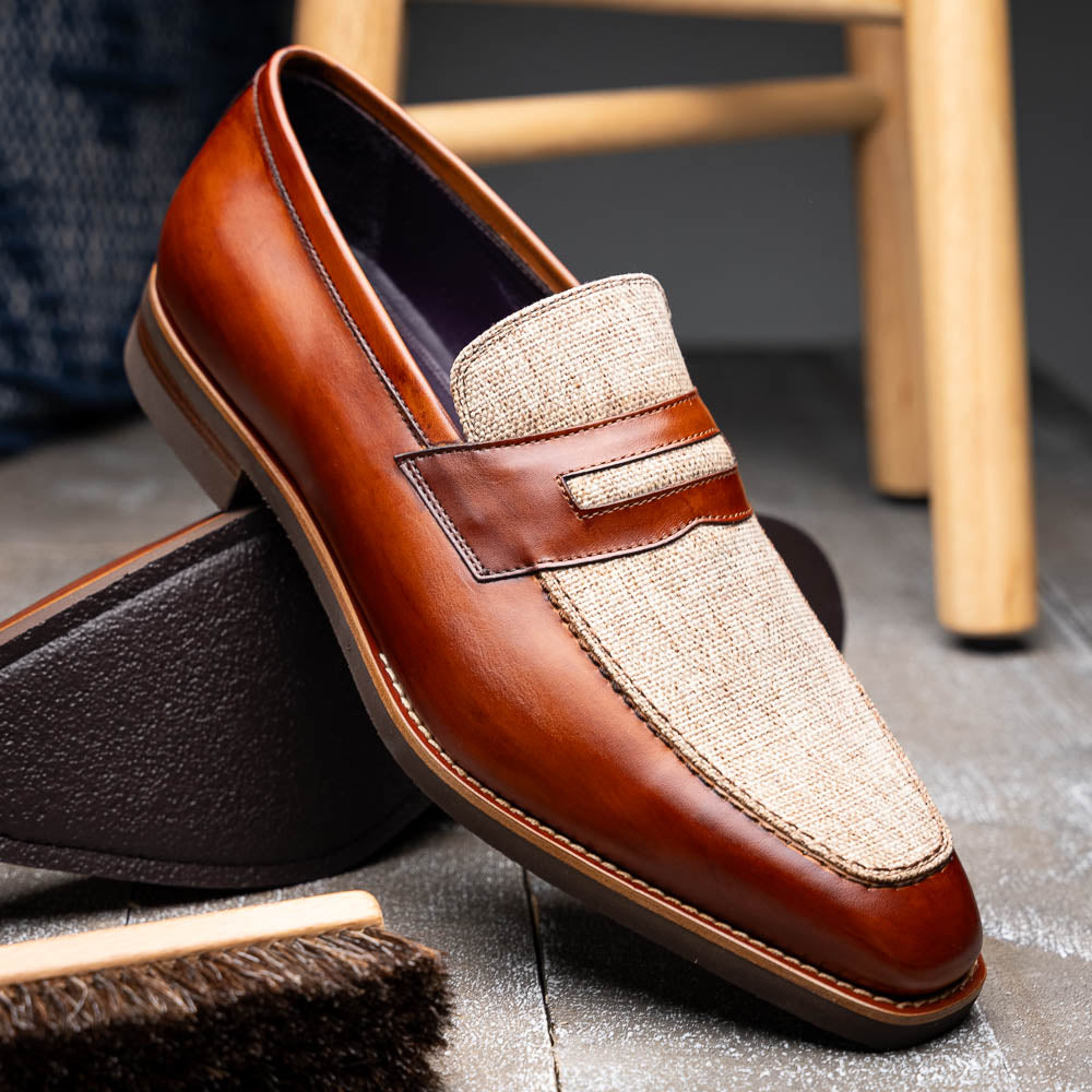 Lago Italian Calfskin Slip-On Loafer | Cognac