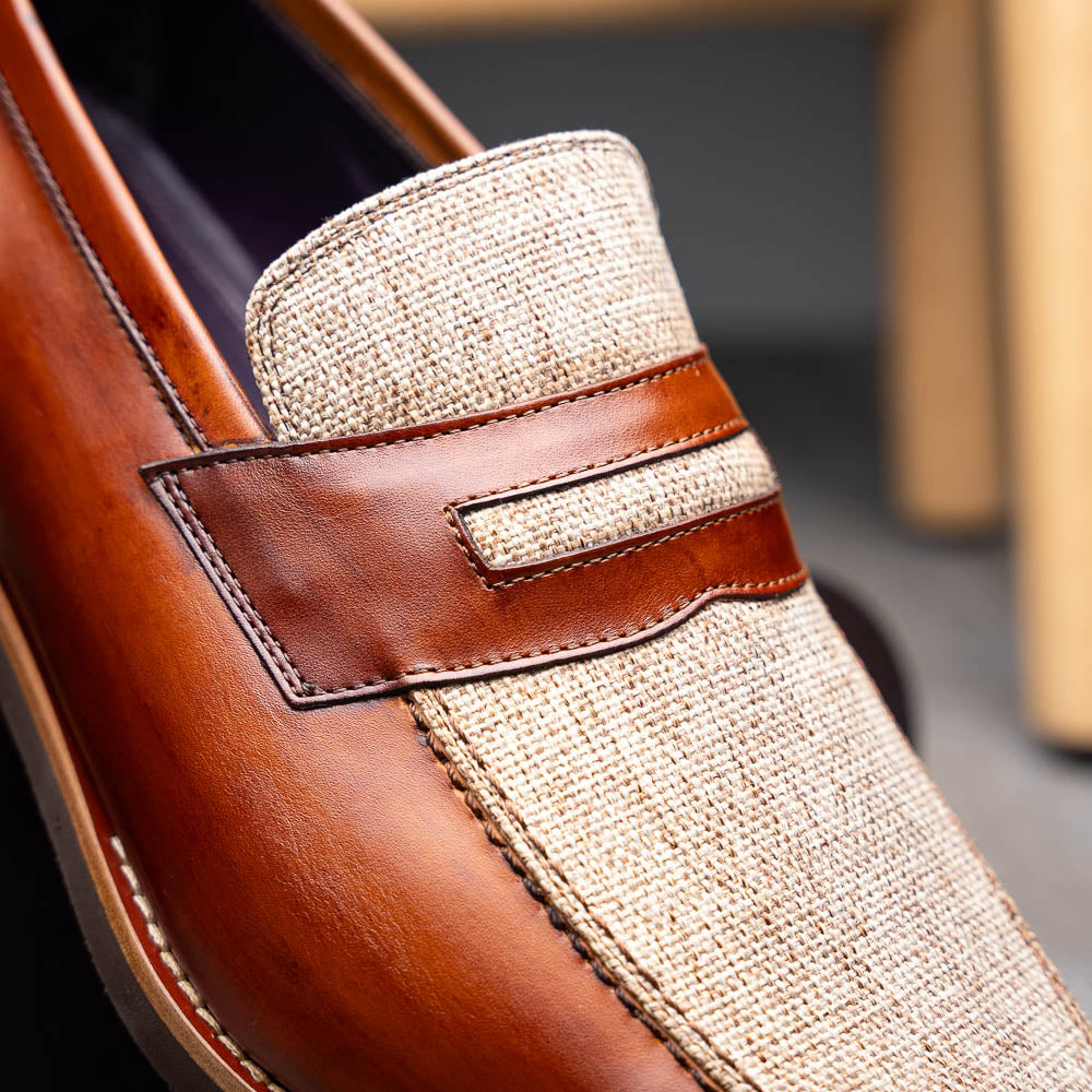 Lago Italian Calfskin Slip-On Loafer | Cognac