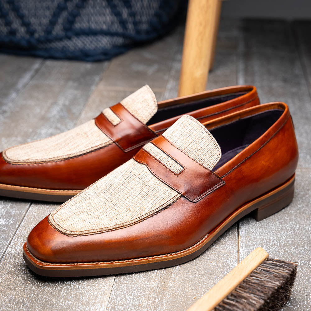 Lago Italian Calfskin Slip-On Loafer | Cognac