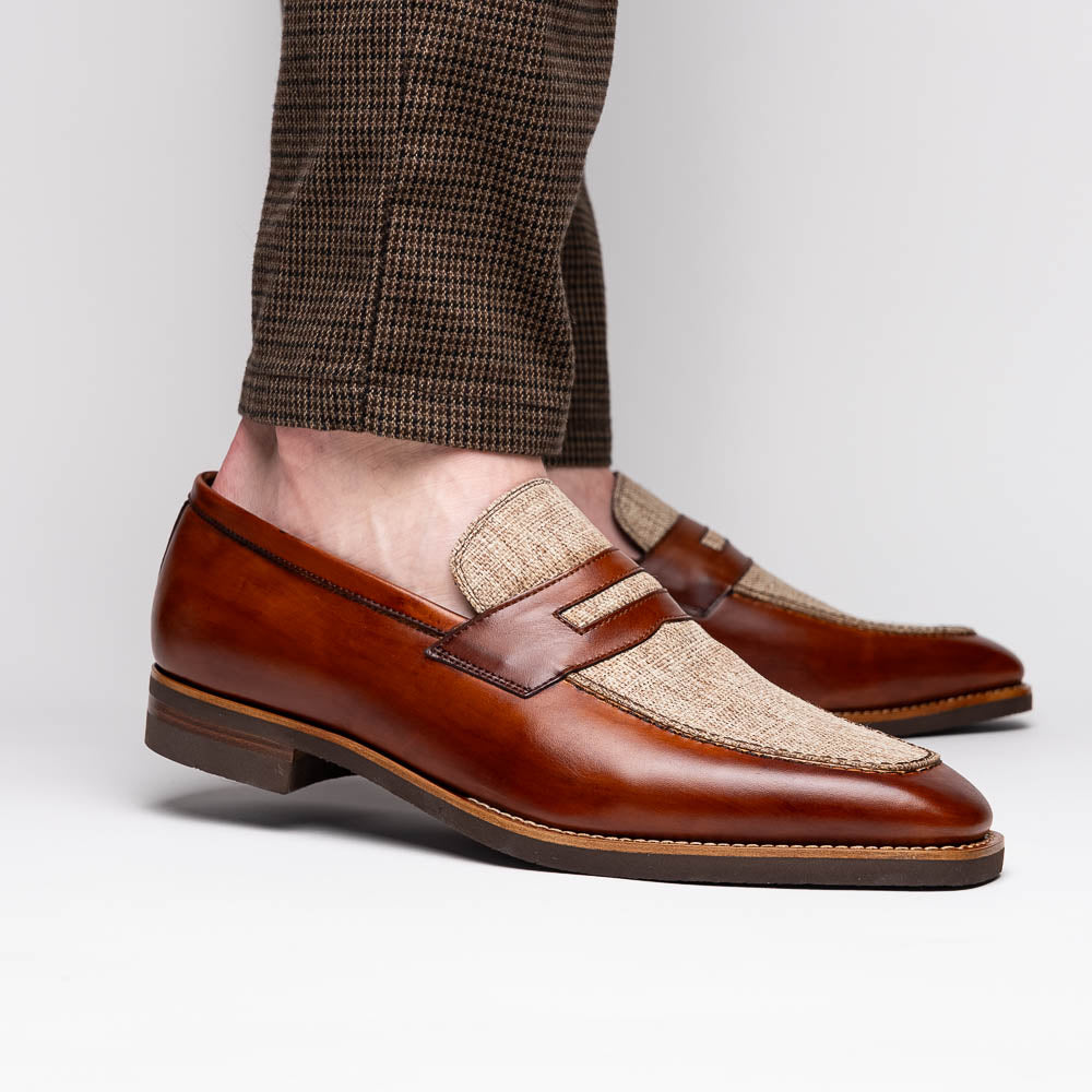 Lago Italian Calfskin Slip-On Loafer | Cognac